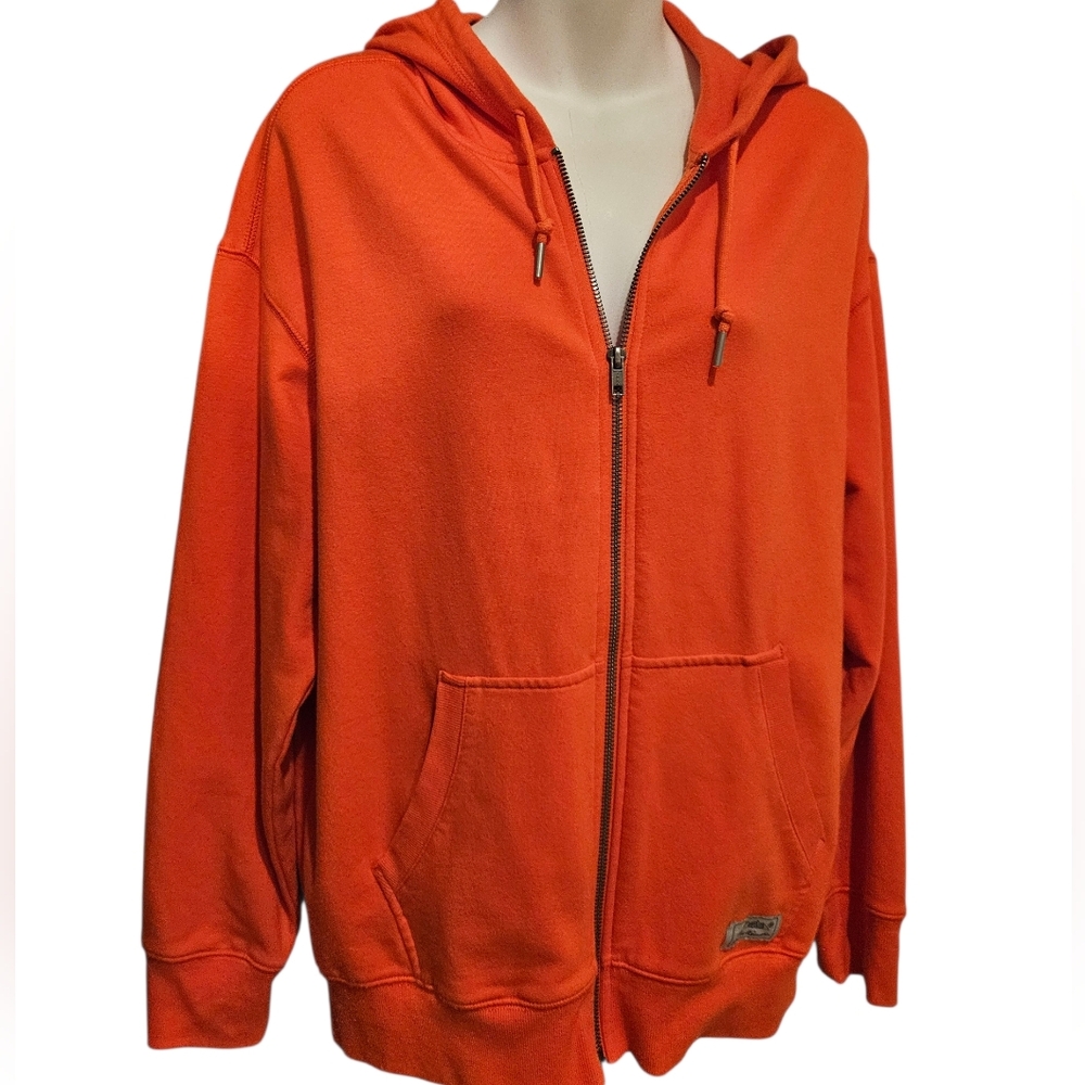 Eddie Bauer Signature Hoodie Jacket Sweatshirt Orange Sz.M